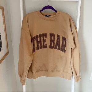 THE BAR VARSITY SWEATSHIRT CHOCOLATE CHIP SIZE LARGE - EUC